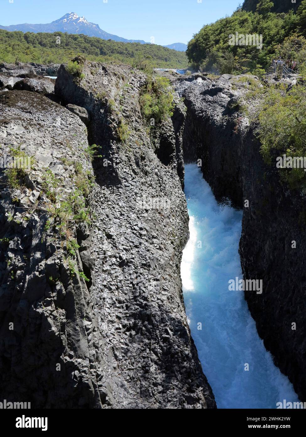 Cascate di Petrohue nel Parco nazionale Vicente Perez Rosales. Foto Stock