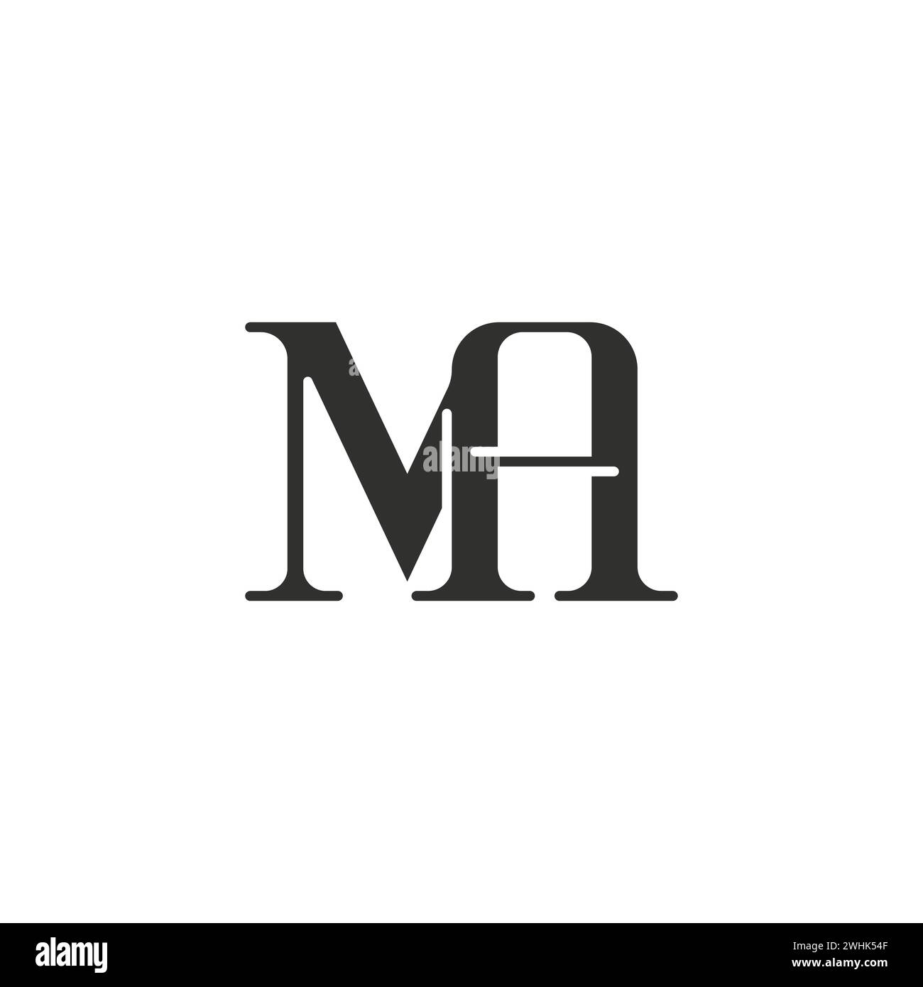 Iniziali alfabetiche logo AM, ma, M e A. Illustrazione Vettoriale