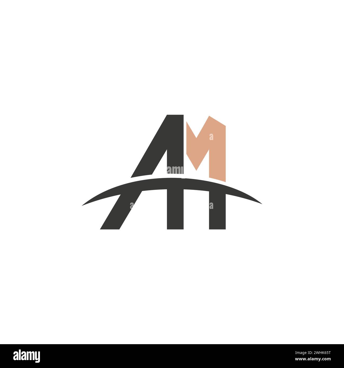 Iniziali alfabetiche logo AM, ma, M e A. Illustrazione Vettoriale