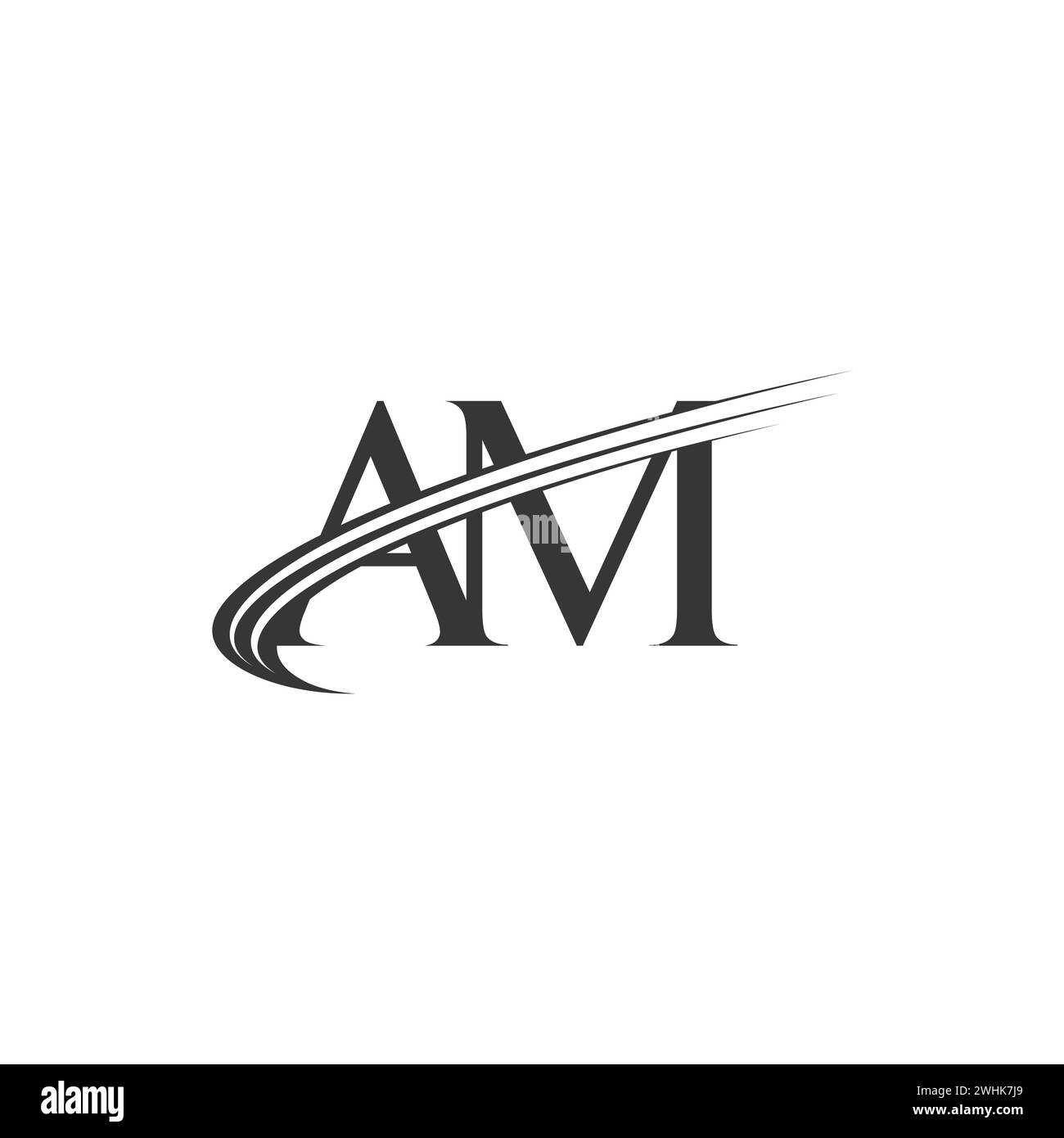 Iniziali alfabetiche logo AM, ma, M e A. Illustrazione Vettoriale