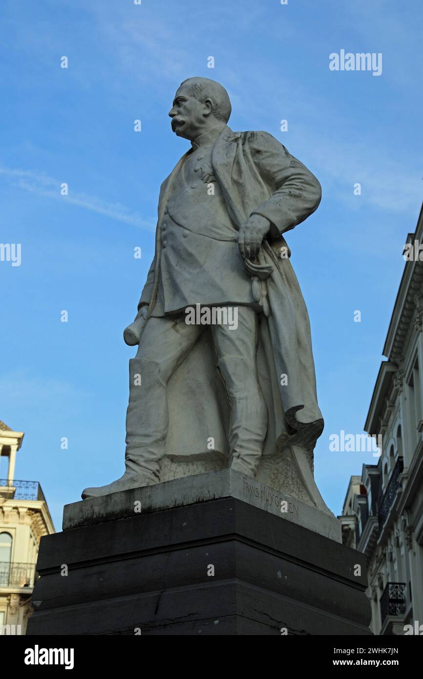 Statua dell'architetto militare Henri Alexis Brialmont a Bruxelles Foto Stock