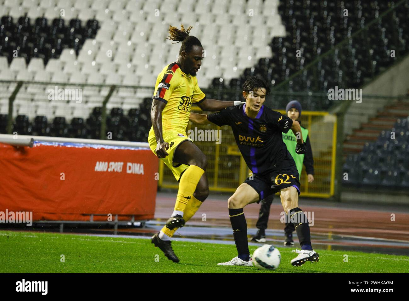 Bruxelles, Belgio. 10 febbraio 2024. L'immagine mostra una partita di calcio tra RSCA Futures (U21) e RFC Seraing, sabato 10 febbraio 2024 a Bruxelles, il giorno 21/30 della seconda divisione "Challenger Pro League" 2023-2024 del campionato belga. BELGA FOTO NICOLAS MAETERLINCK credito: Belga News Agency/Alamy Live News Foto Stock