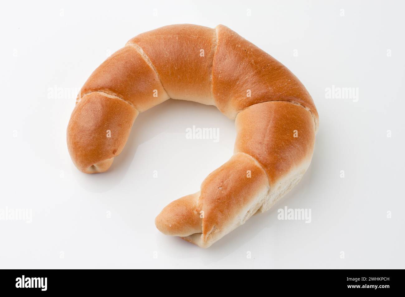 Croissant per colazione, tazza di caffè Foto Stock