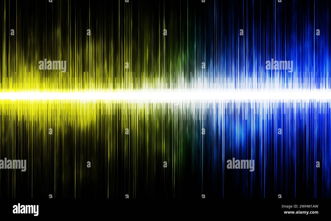 Illustrazione delle onde sonore su sfondo scuro Foto Stock