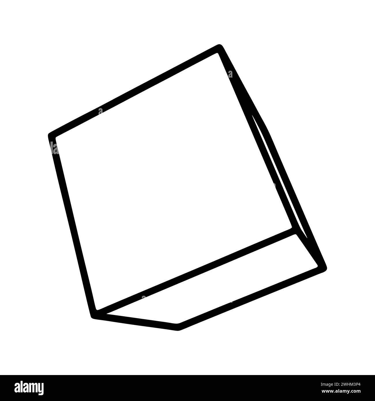 Icona della linea cubica isolata su sfondo bianco Foto Stock