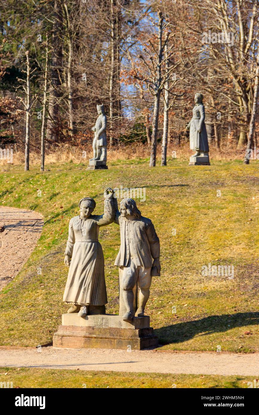 Valle dei Norsemen nei giardini del palazzo di Fredensborg in Danimarca Foto Stock