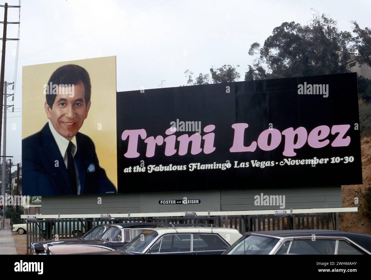 Trini Lopez, latino, perfromer, 1966, 1960s, Sunset Strip, Flamingo, hotel, casinò, Las Vegas, Los Angeles, West Hollywood, intrattenitore, intrattenimento, Foto Stock