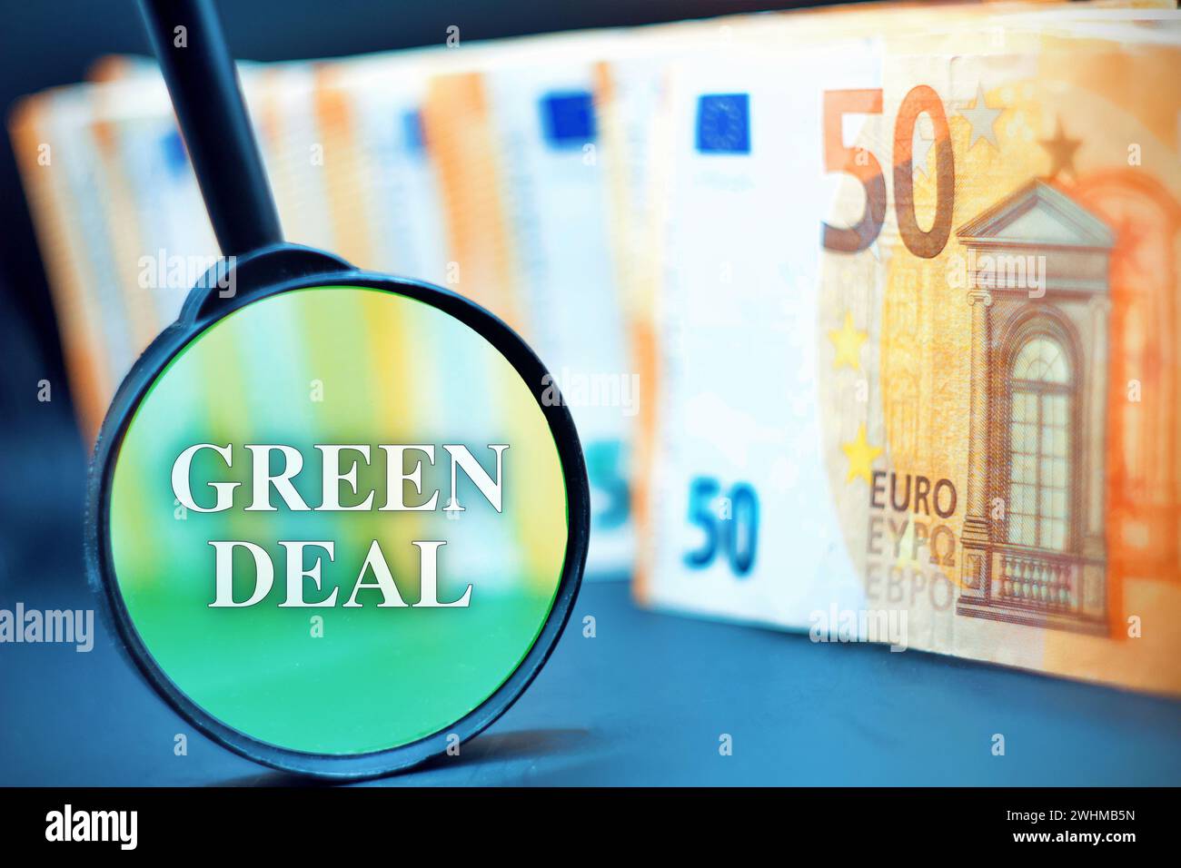 Green Deal - politica ambientale ed ecologica di neutralità climatica. Foto Stock