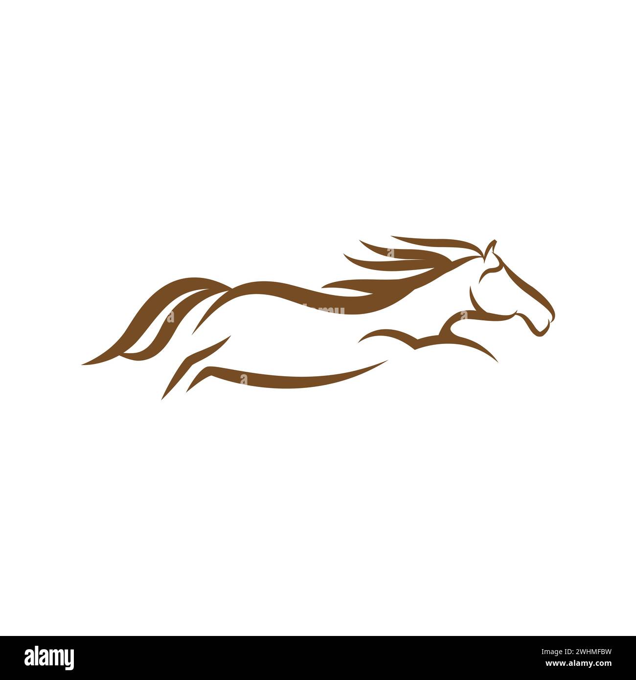 Logo Horse eleganza semplice e pulito, icona del contorno.EPS 10 Illustrazione Vettoriale