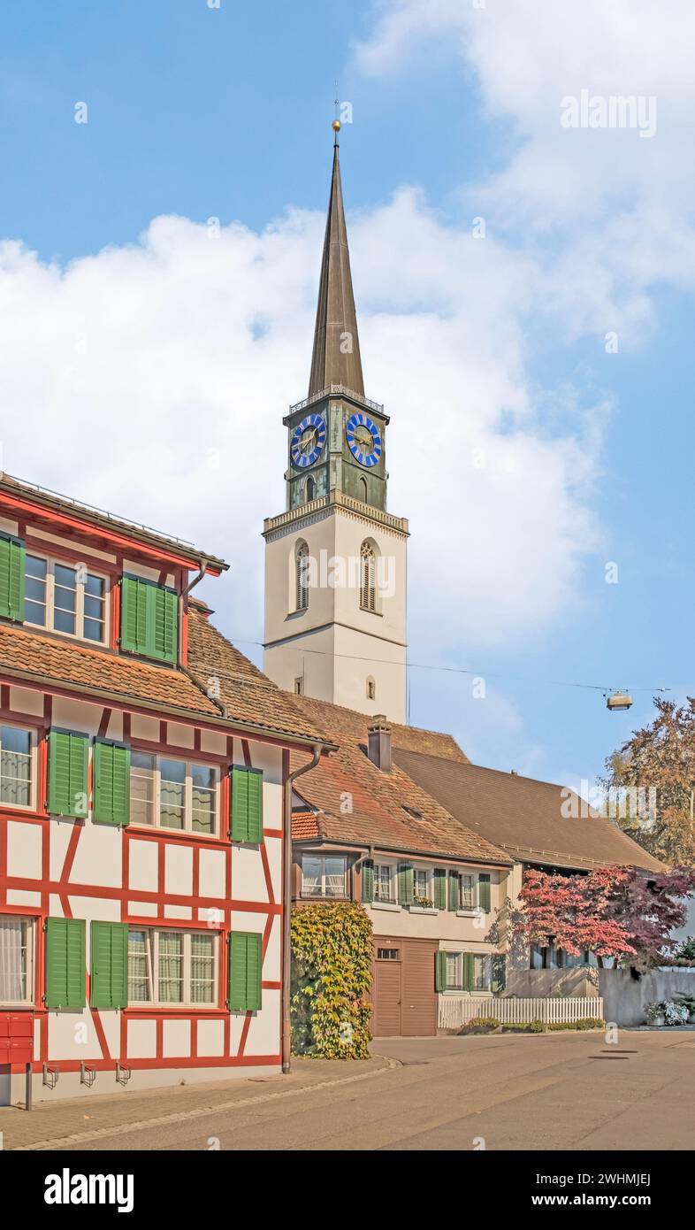 Chiesa riformata di BÃ¼lach, Cantone di Zurigo, Svizzera Foto Stock