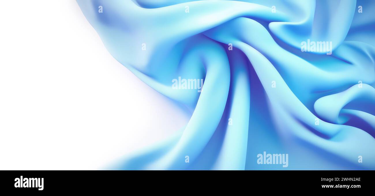 Sfondo Blue Silk Waves Foto Stock