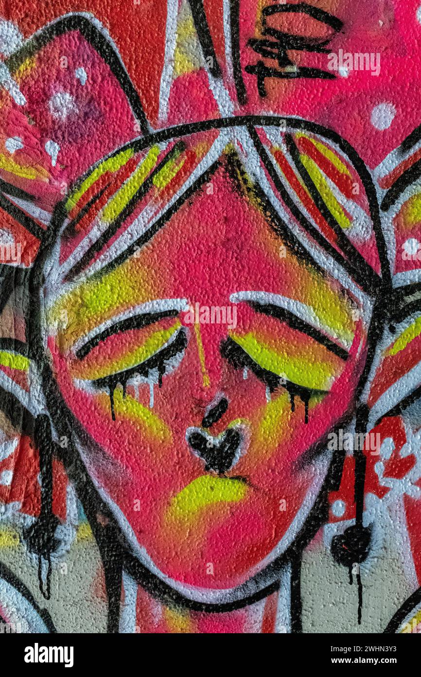 Graffiti (Street art) ad Albuquerque, New Mexico Foto Stock