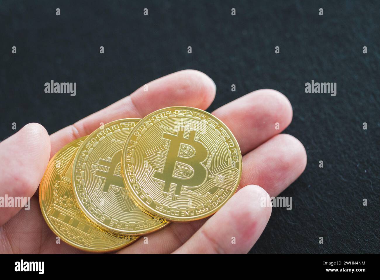 Bitcoin Cryptocurrency Digital bit Coin valuta BTC Foto Stock