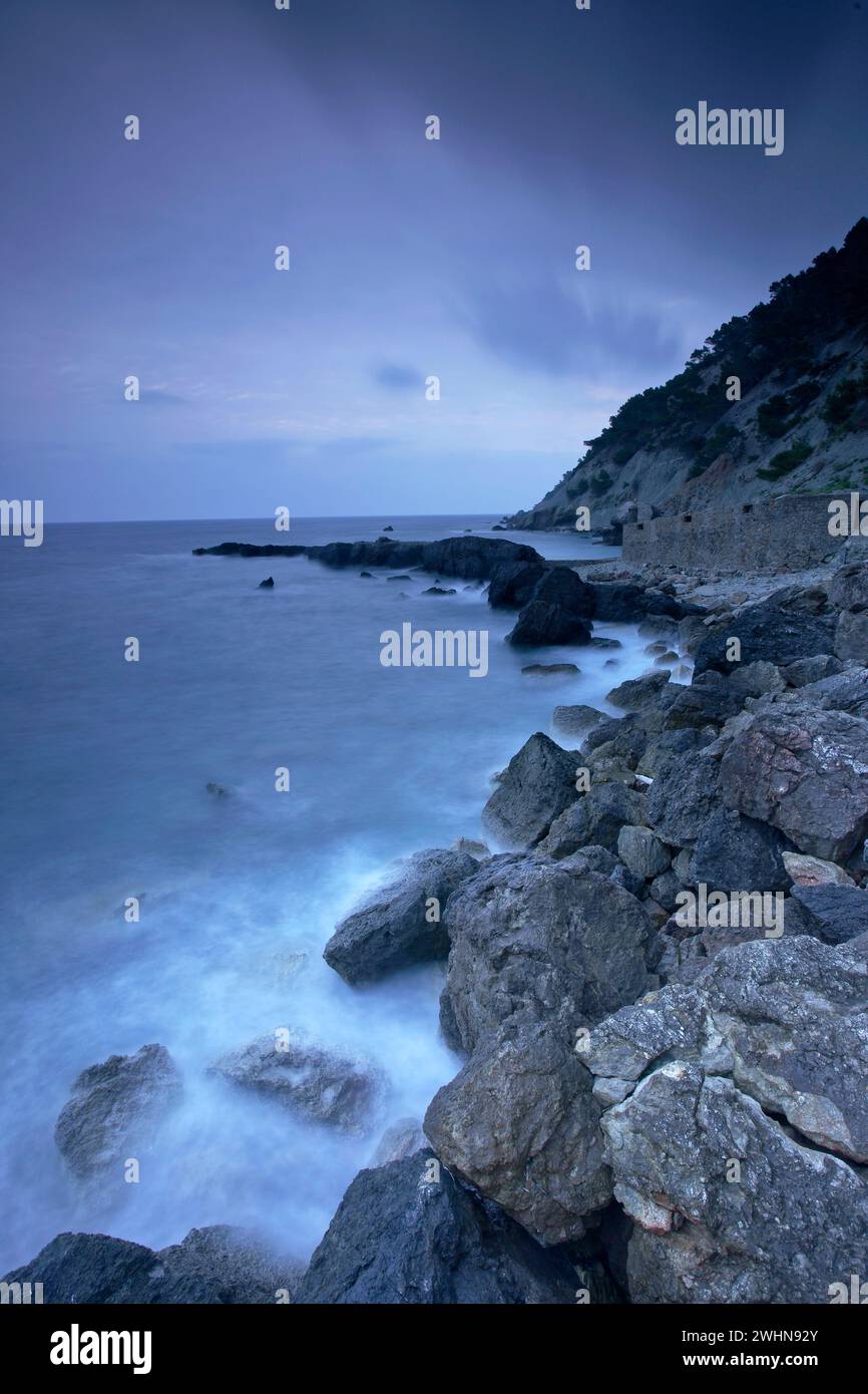 Sa galera . Banyalbufar. Sierra de Tramuntana. Mallorca. Isole Baleari. EspaÃ±a.. Foto Stock