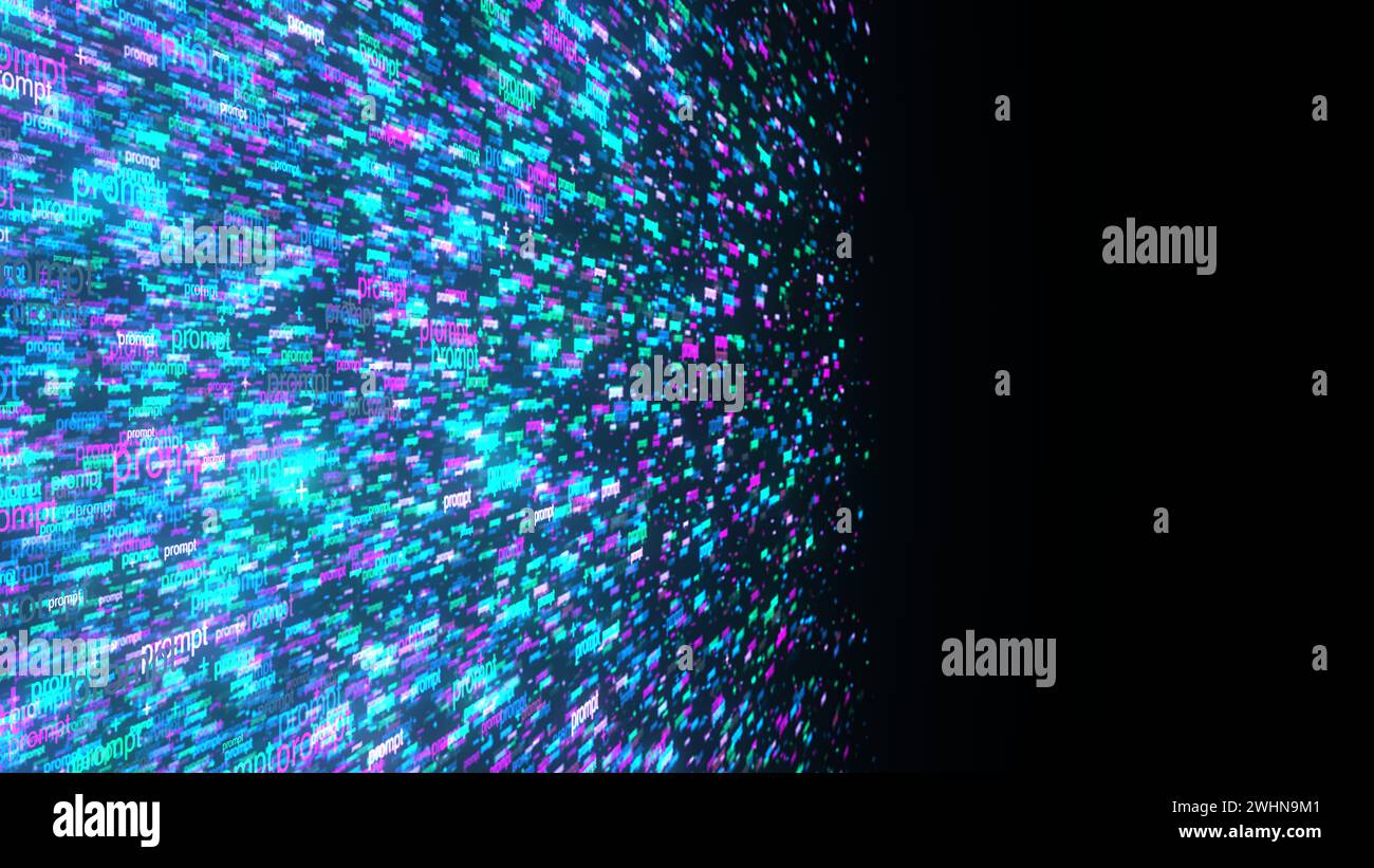 Illustrazione futuristica dei prompt ai Foto Stock