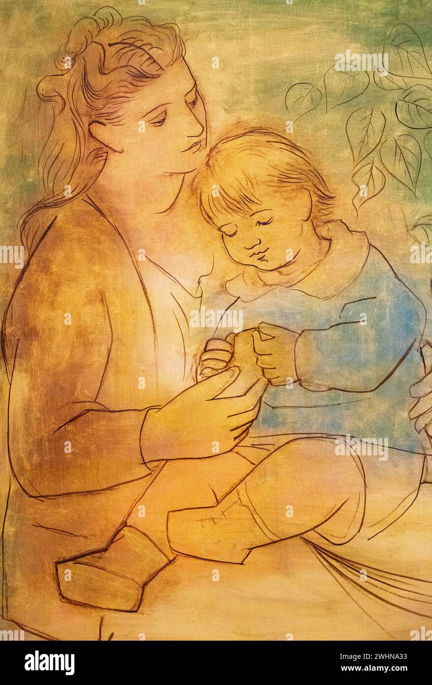 Pablow Picasso 1922 pittura a olio su tela "madre e bambino" al Museo d'Arte di Baltimora Foto Stock