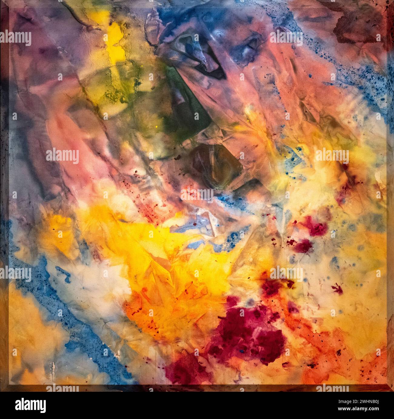 Sam Gilliam 1971 pittura acrilica su tela "Blue Edge" al Baltimore Museum of Art Foto Stock