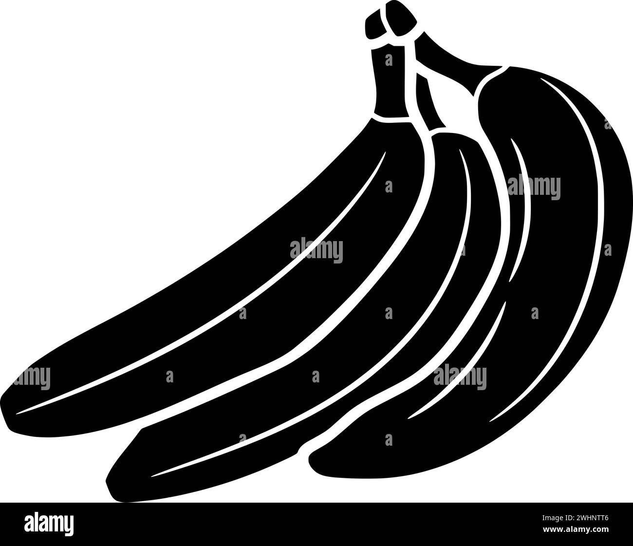 illustrazione della frutta sagoma del cibo logo tropicale icona della banana contorno albero pianta natura giardino maturo verde biologico sano forma naturale fattoria mazzo crescere Illustrazione Vettoriale