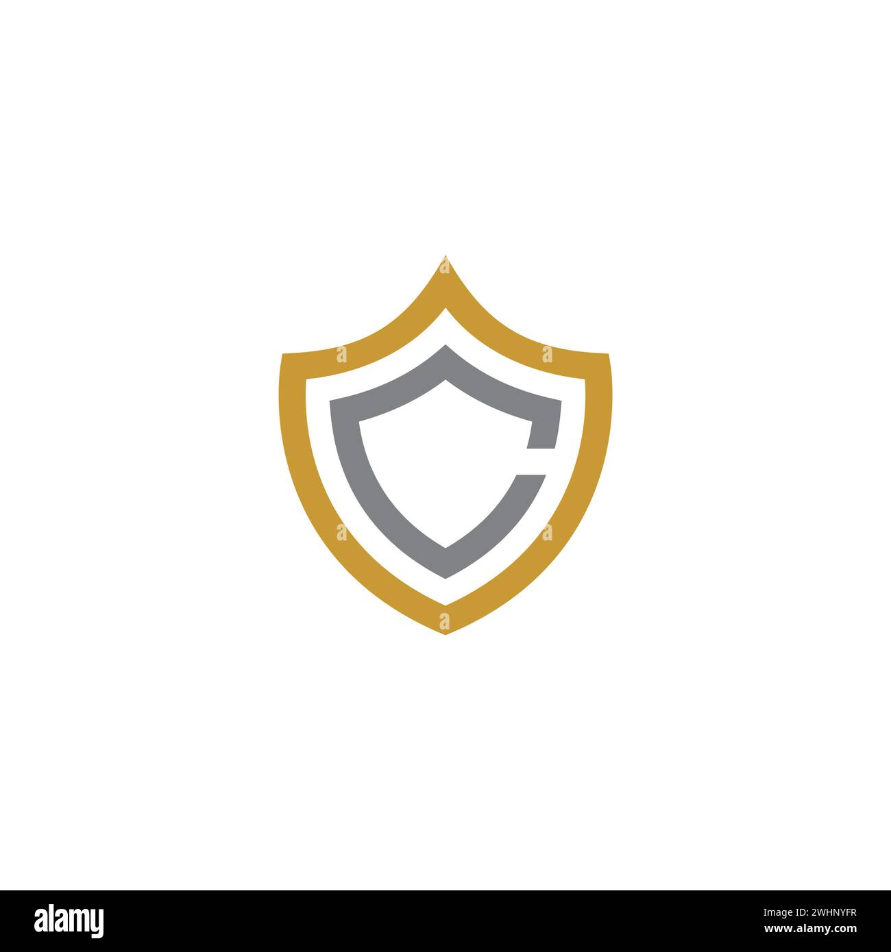 Logo C Shield. Logo lettera C. C simbolo iniziale Illustrazione Vettoriale