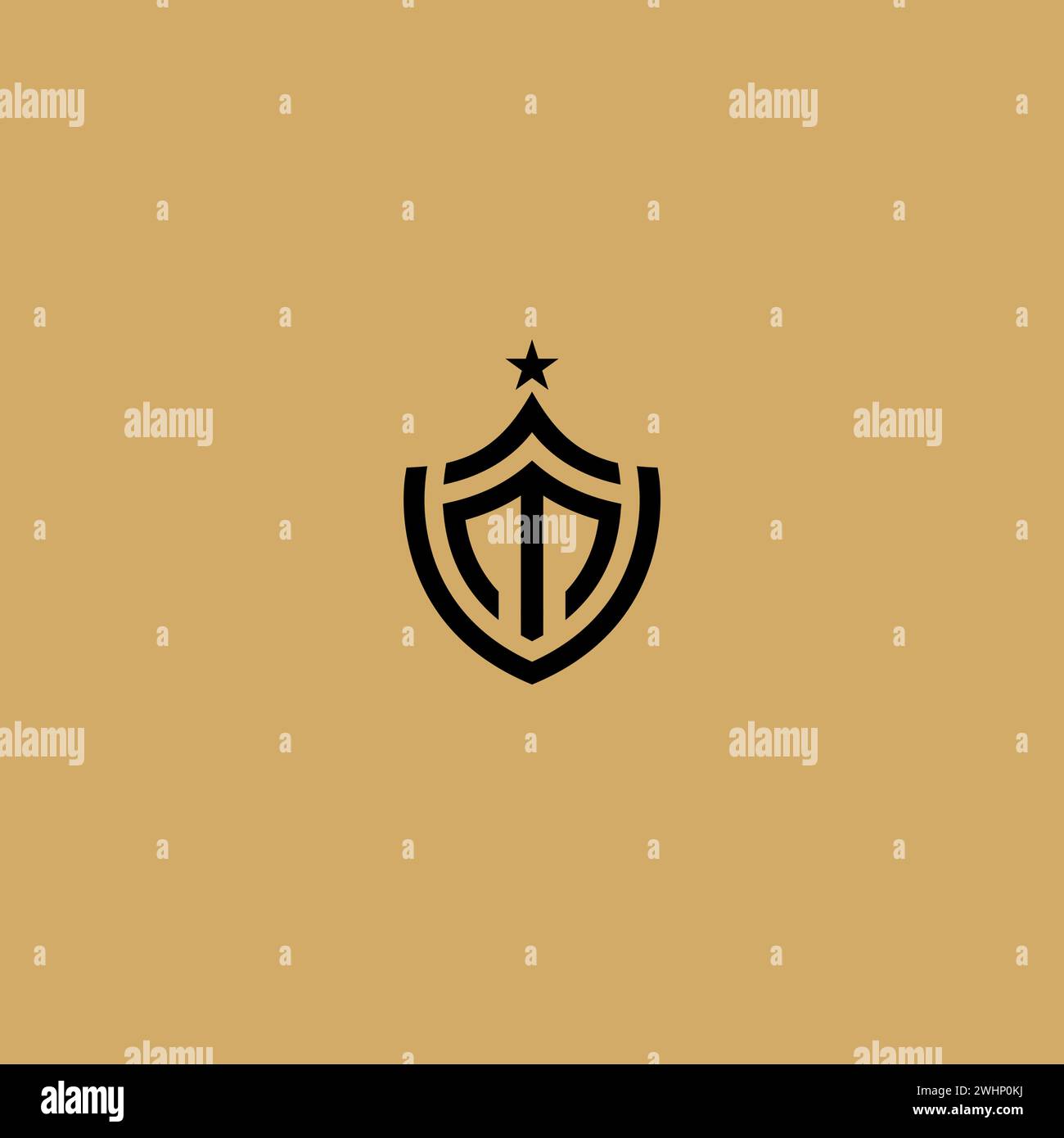 Logo TMV. Logo Shield. Logo MV Letter. Icona VM Illustrazione Vettoriale
