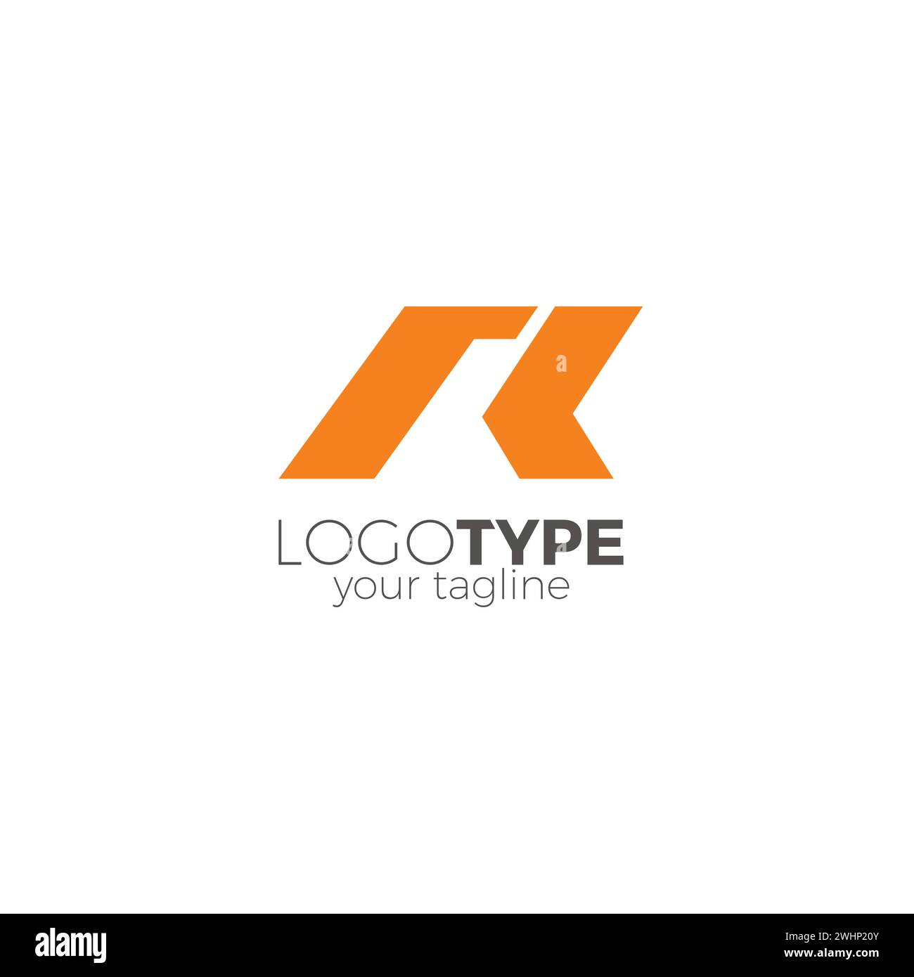 Logo R con colore arancione. Logo Letter R. Illustrazione Vettoriale