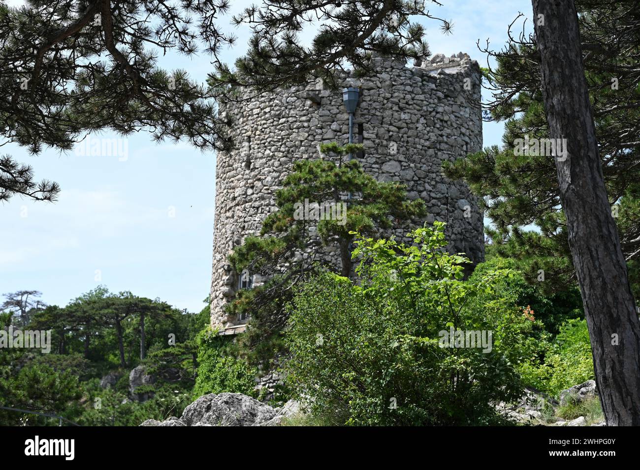 Torre nera di rovina artificiale, Austria Foto Stock