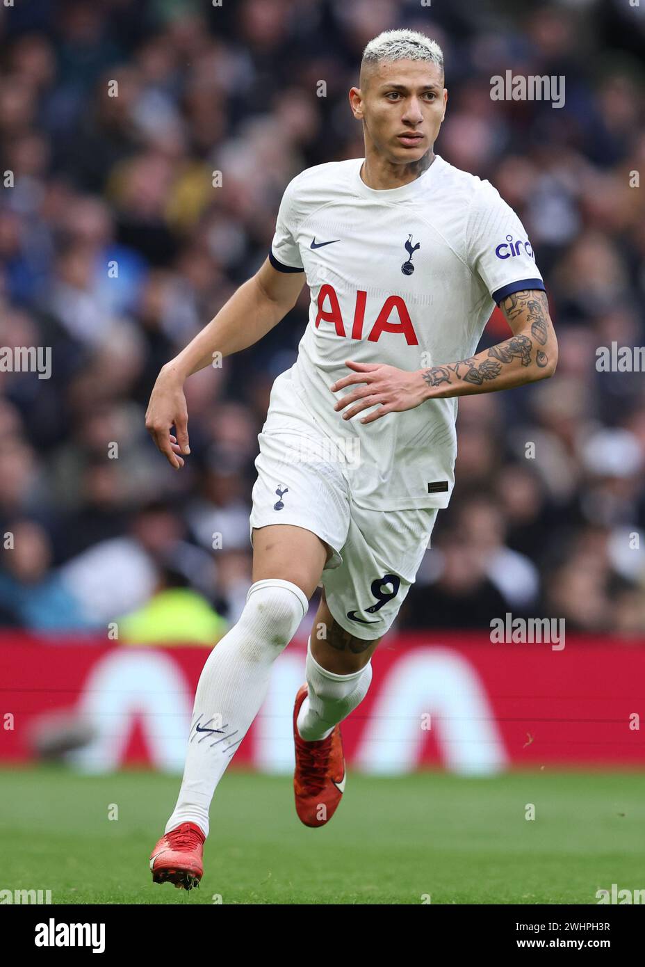 Londra, Regno Unito. 10 febbraio 2024. Richarlison del Tottenham Hotspur durante la partita di Premier League al Tottenham Hotspur Stadium di Londra. Il credito per immagini dovrebbe essere: Paul Terry/Sportimage Credit: Sportimage Ltd/Alamy Live News Foto Stock