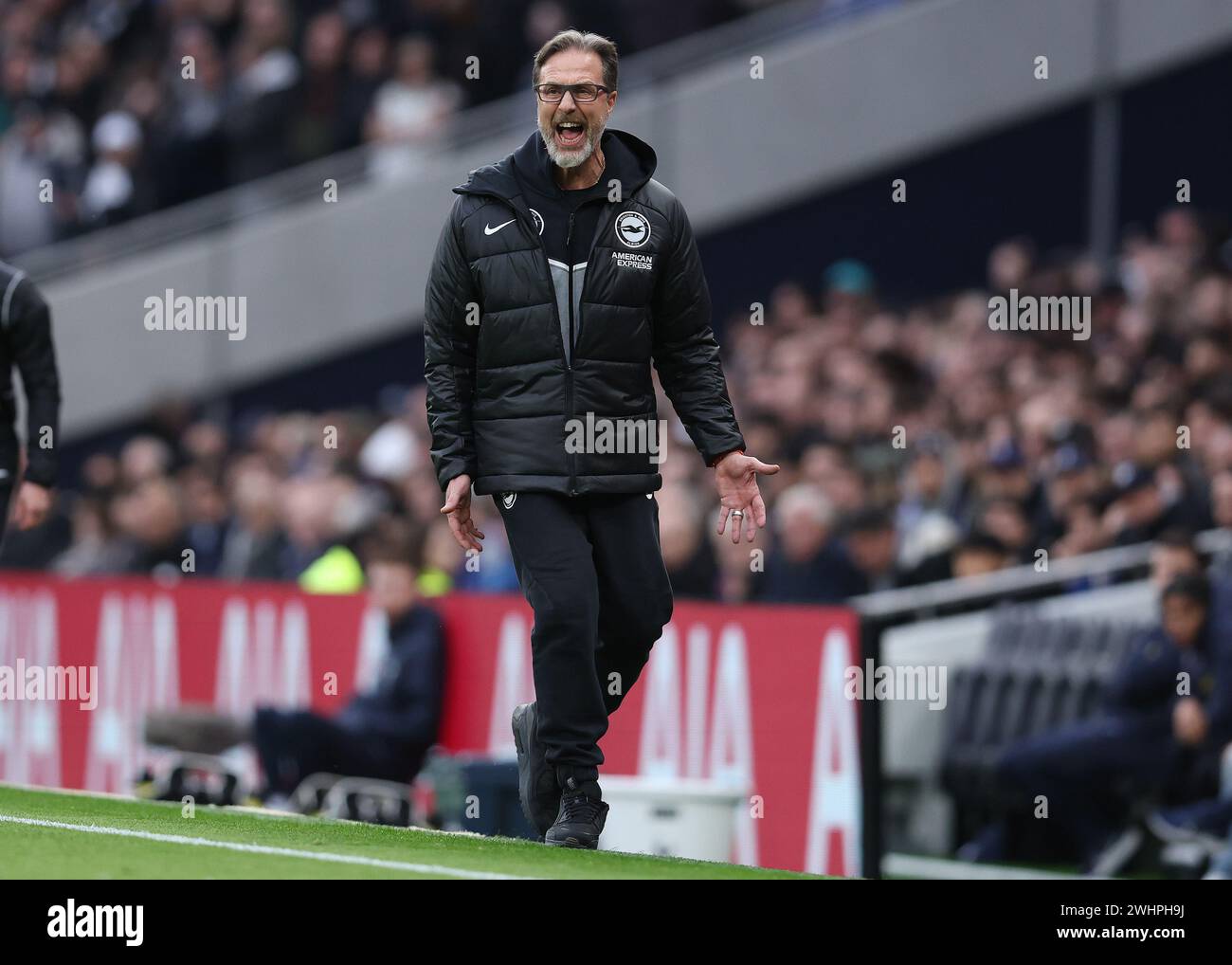 Londra, Regno Unito. 10 febbraio 2024. Andrea Maldera Brighton e Hove assistente manager durante la partita di Premier League allo stadio Tottenham Hotspur di Londra. Il credito per immagini dovrebbe essere: Paul Terry/Sportimage Credit: Sportimage Ltd/Alamy Live News Foto Stock