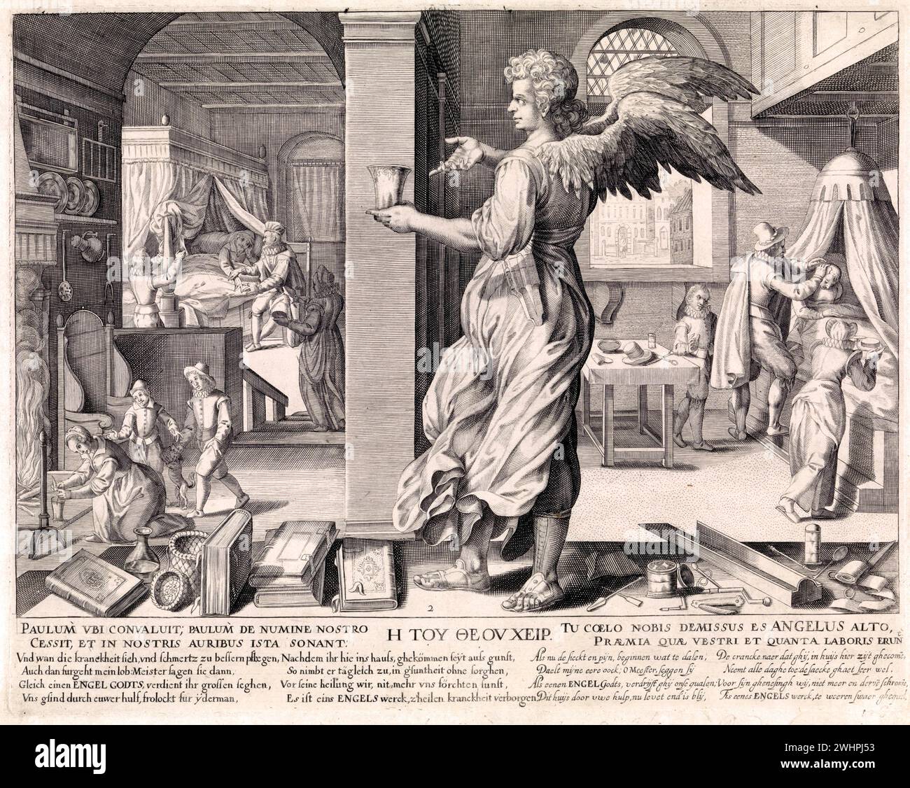 Il Dottore come Angelo, Johann Gelle, di Egbert van Panderen, 1609 Foto Stock
