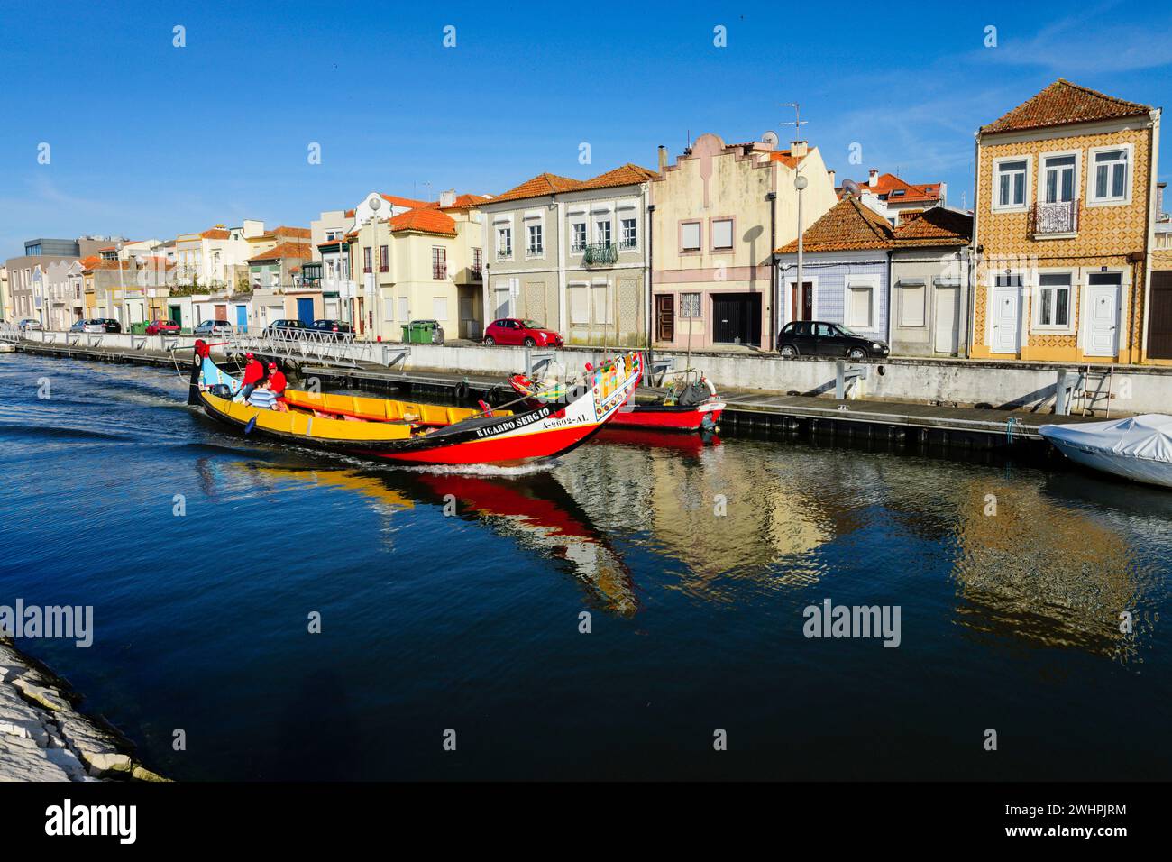 Moliceiro en el Canal de San Roque Foto Stock