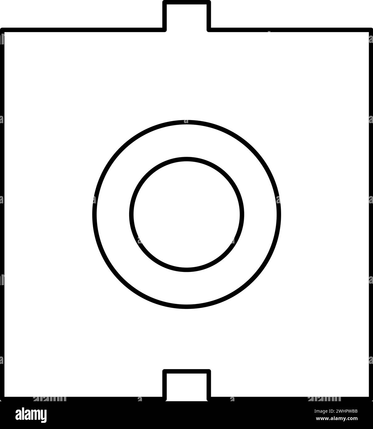 Porta del connettore ottico cavo in fibra ottica icona del contorno del fascio laser icona del vettore di colore nero immagine sottile e piatta semplice Illustrazione Vettoriale