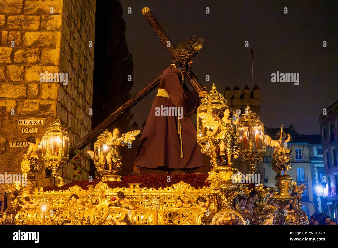 Processione di Gesù del grande potere nella settimana Santa di Siviglia Foto Stock