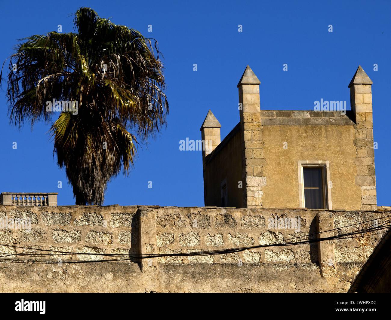 Palacio de los reyes de Mallorca (s.XIV). Comarca de es Pla. Maiorca. Baleares.EspaÃ±a.. Foto Stock