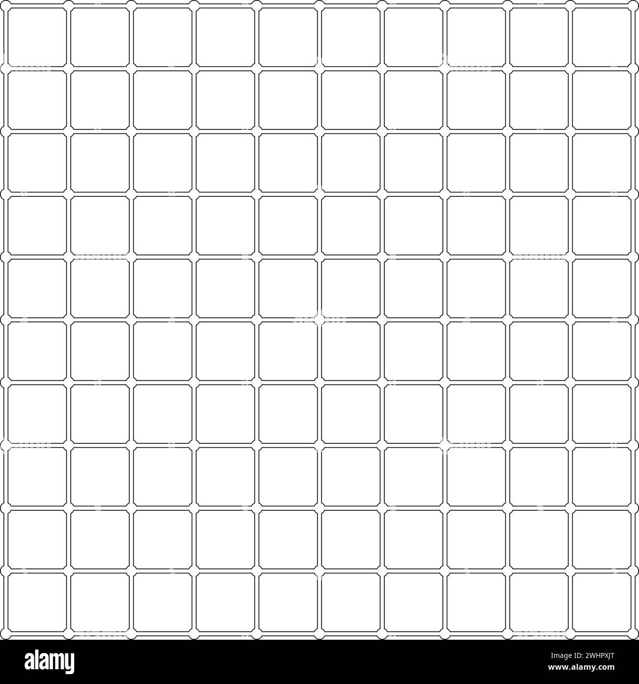 Icona della linea del contorno a scacchi della griglia quadrata immagine vettoriale di colore nero sottile stile piatto semplice Illustrazione Vettoriale