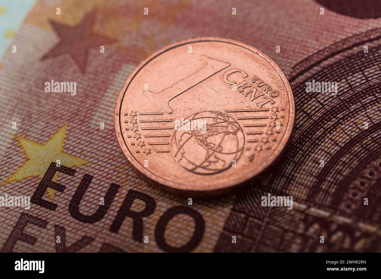 Moneta da 1 centesimo euro Germania Foto Stock