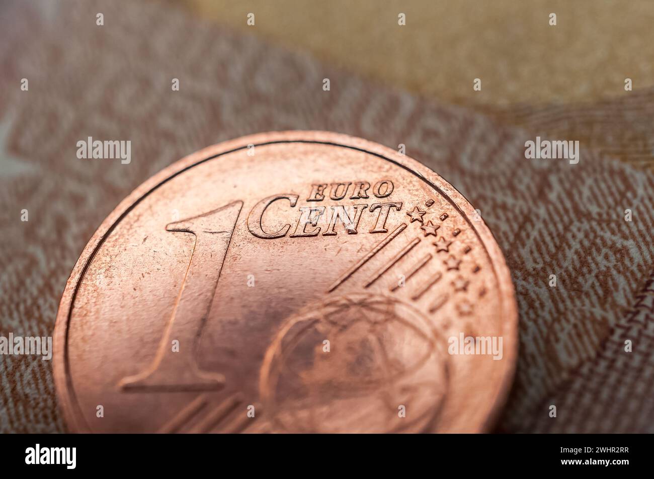 Moneta da 1 centesimo euro Germania Foto Stock