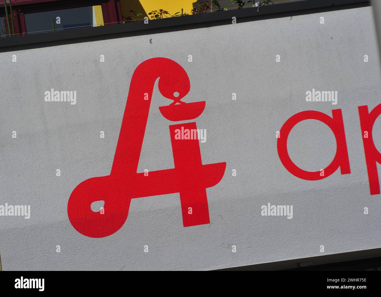 Firma o logo di una farmacia o farmacia Foto Stock