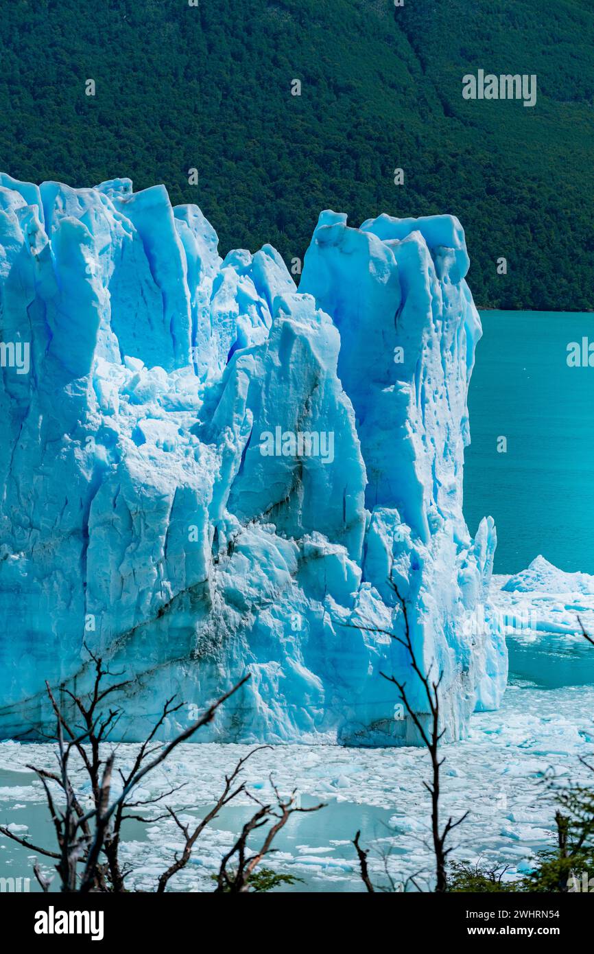 Paesaggio glaciale di Perito Moreno a Pampa Argentina Foto Stock