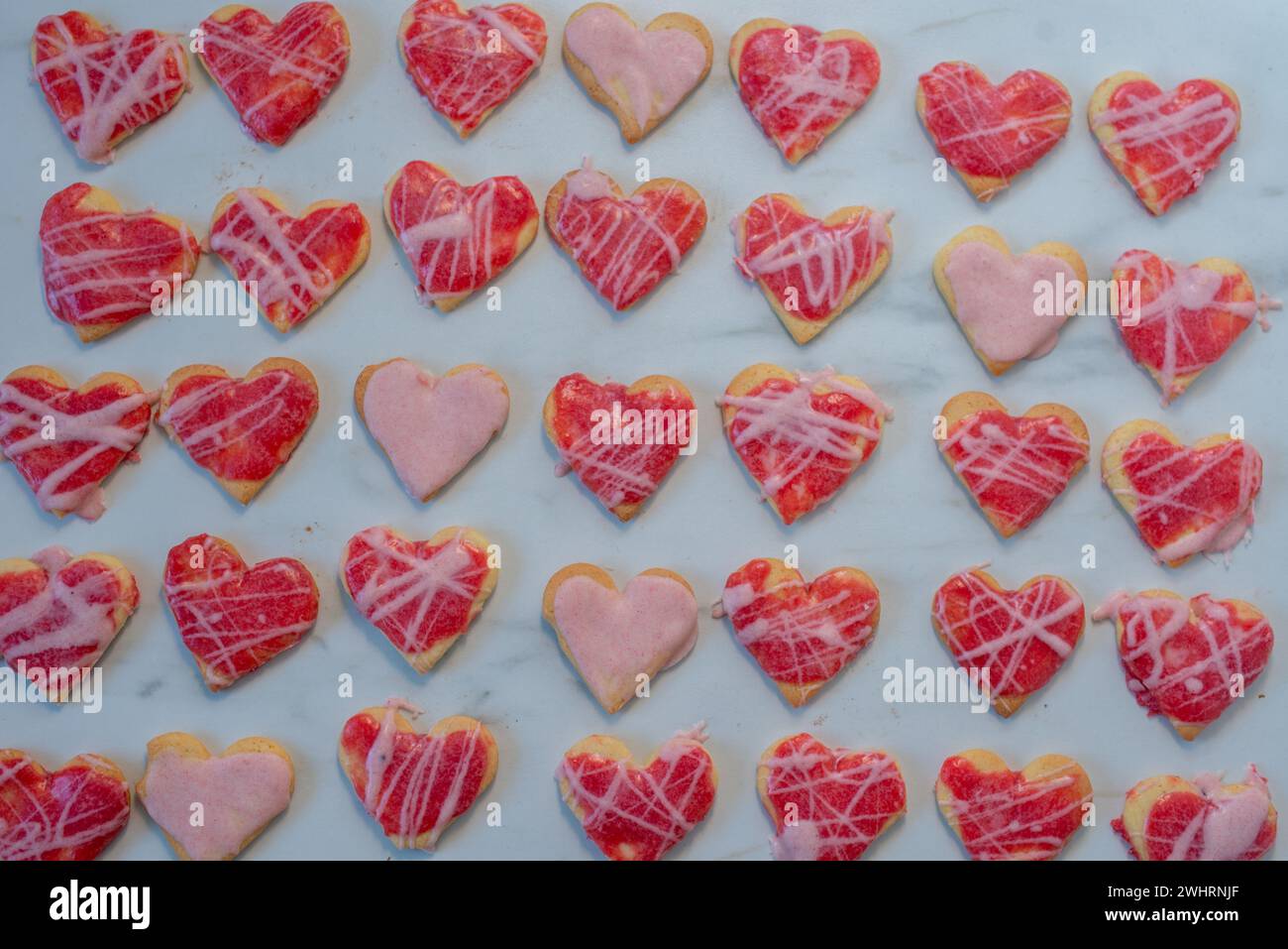 Il giorno di San Valentino i cookie Foto Stock