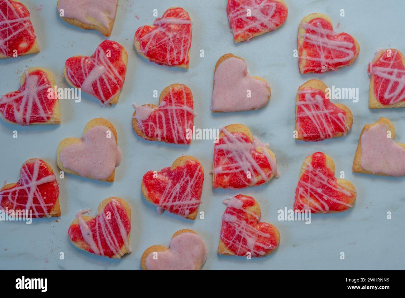 Il giorno di San Valentino i cookie Foto Stock