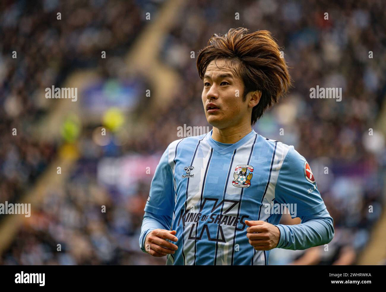 11 febbraio 2024; Coventry Building Society Arena, Coventry, Inghilterra; EFL Championship, Coventry City contro Millwall; Tatsuhiro Sakamoto di Coventry Foto Stock