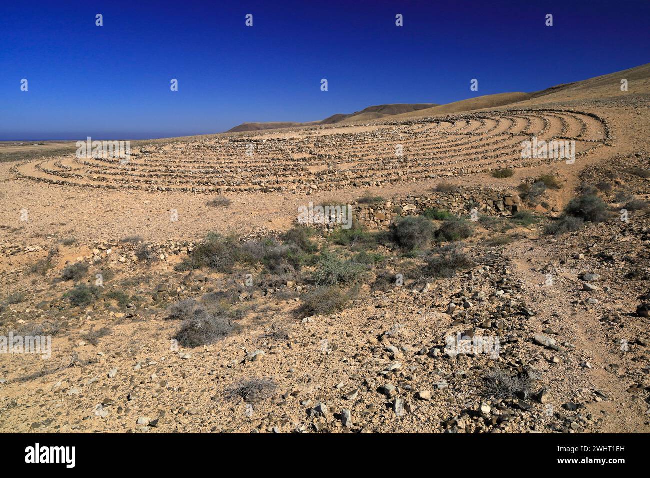 Labirinto di Wolf Patton, vicino a El Cotillo, Fuerteventura, Isole Canarie, Spagna. Foto Stock