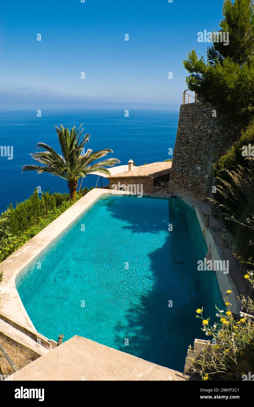 Landhouse con piscina vicino a Banyalbufar sull'isola spagnola di Maiorca Foto Stock