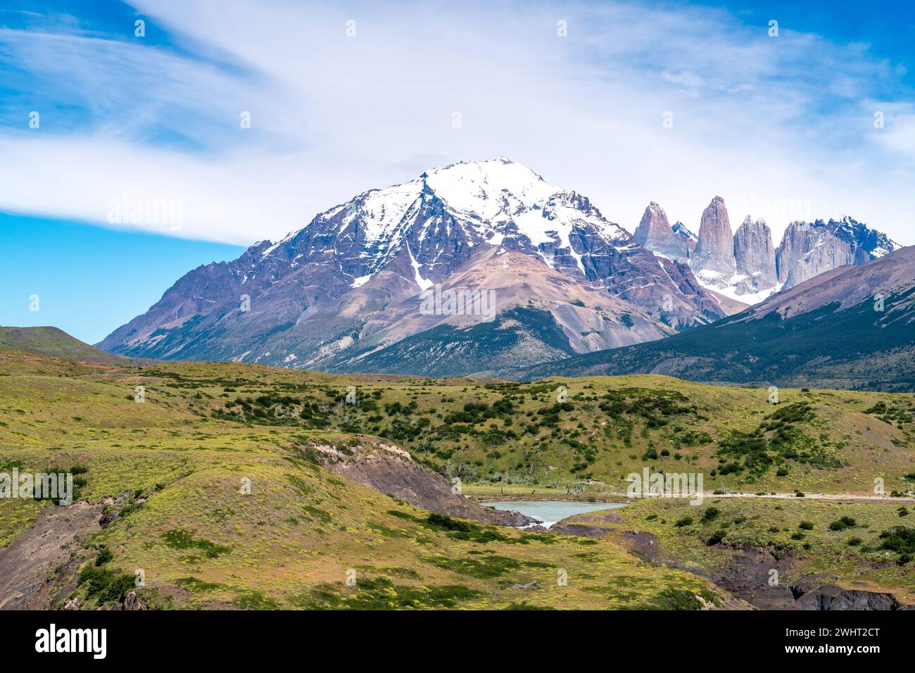 Parco nazionale Torres del Paine, in Patagonia cilena Foto Stock