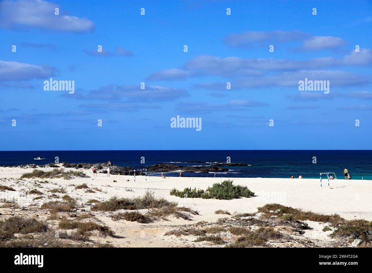 Beach, El Cotillo, Fuerteventura, Isole Canarie, Spagna. Foto Stock