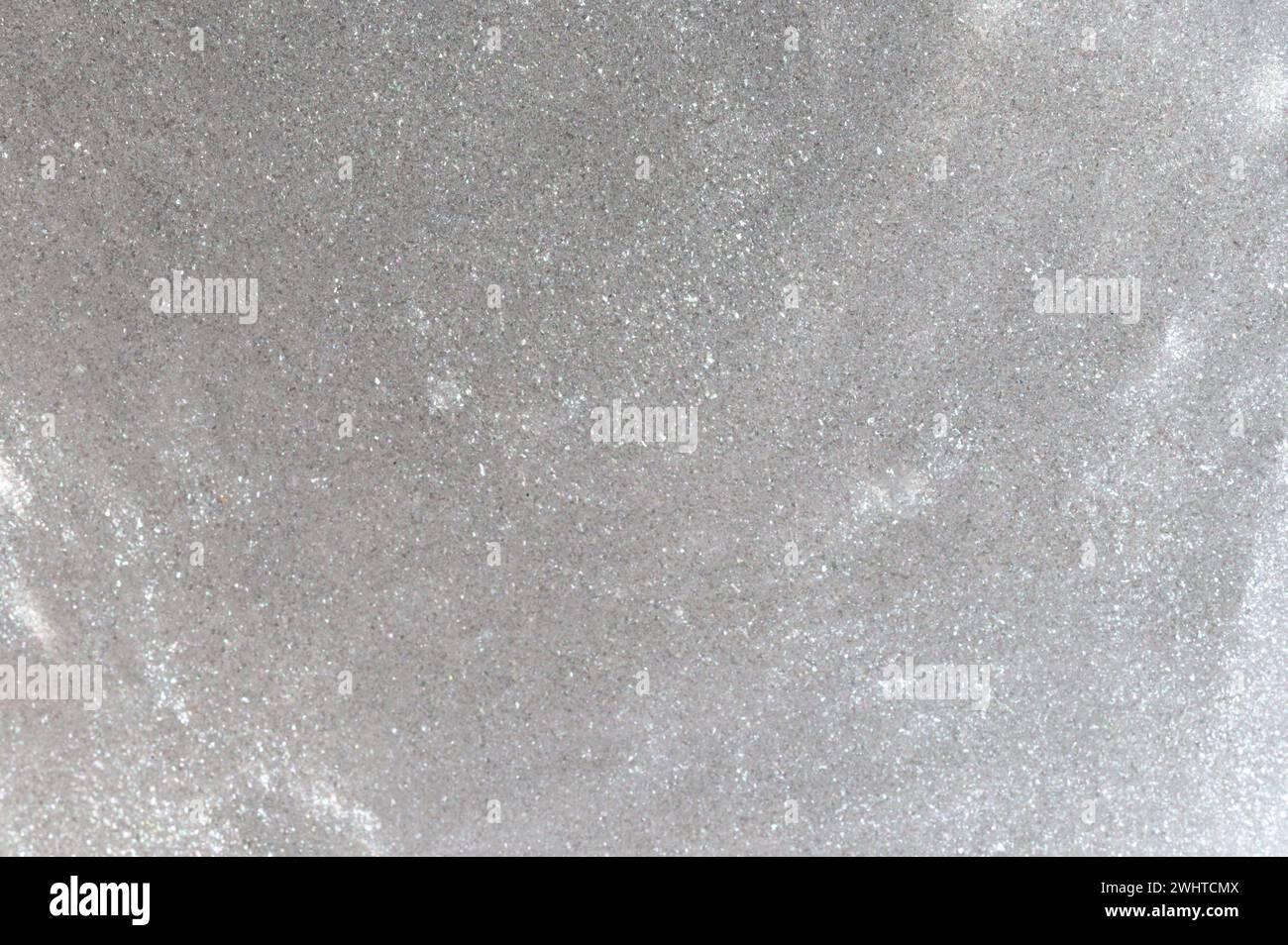 Vista ravvicinata su sfondo sottile color argento brillante Foto Stock