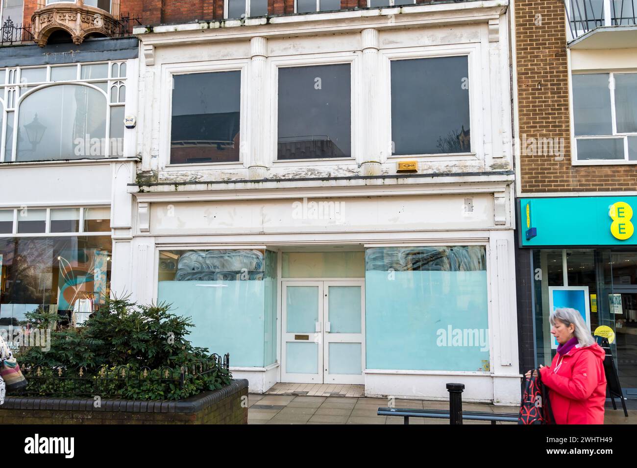 Negozi vuoti, High Street, Lincoln City, Lincolnshire, Inghilterra REGNO UNITO Foto Stock