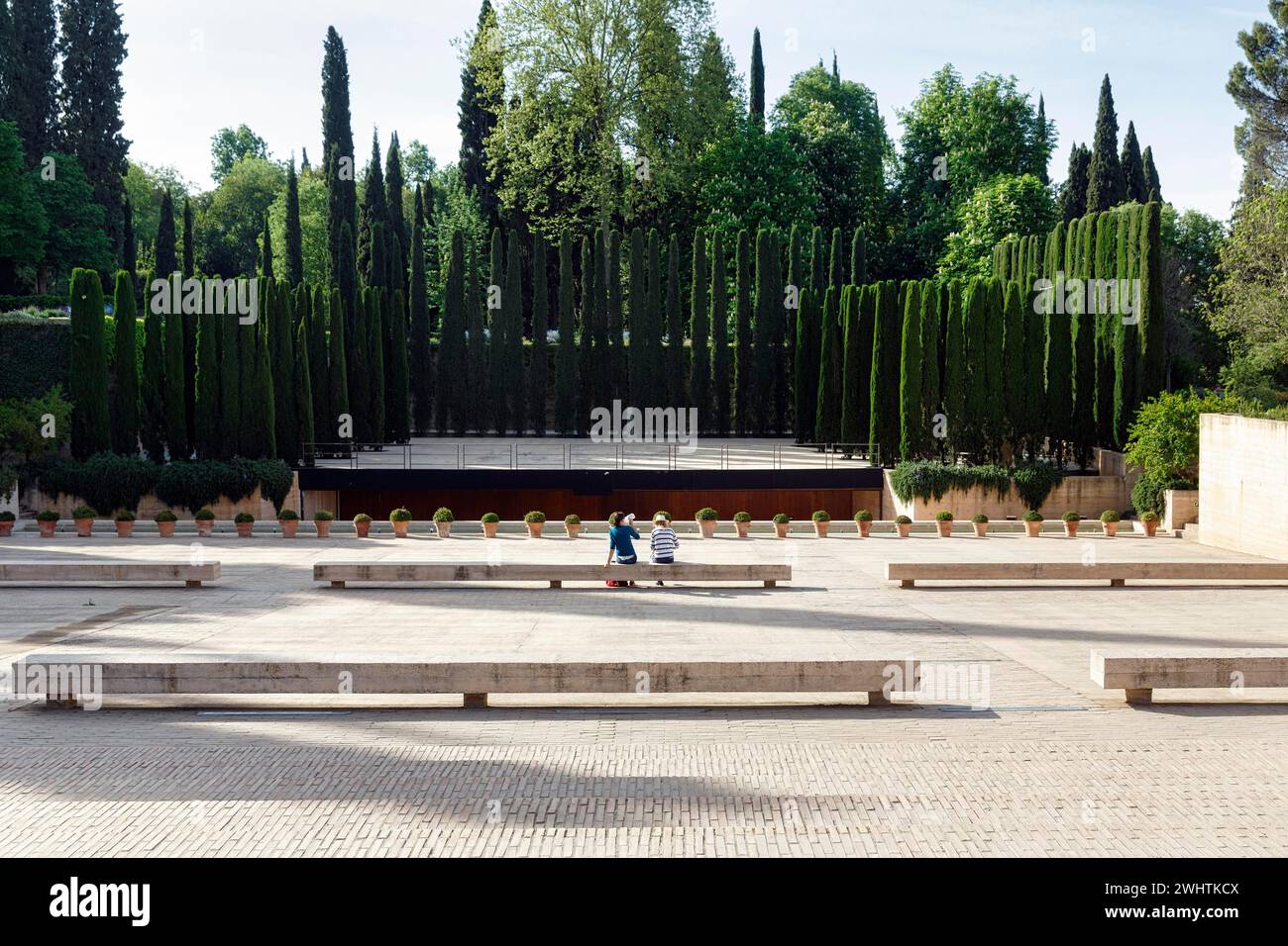 Teatro Generalife, Teatro del Generalife, teatro all'aperto, Alhambra, Granada, Andalusia, Spagna Foto Stock