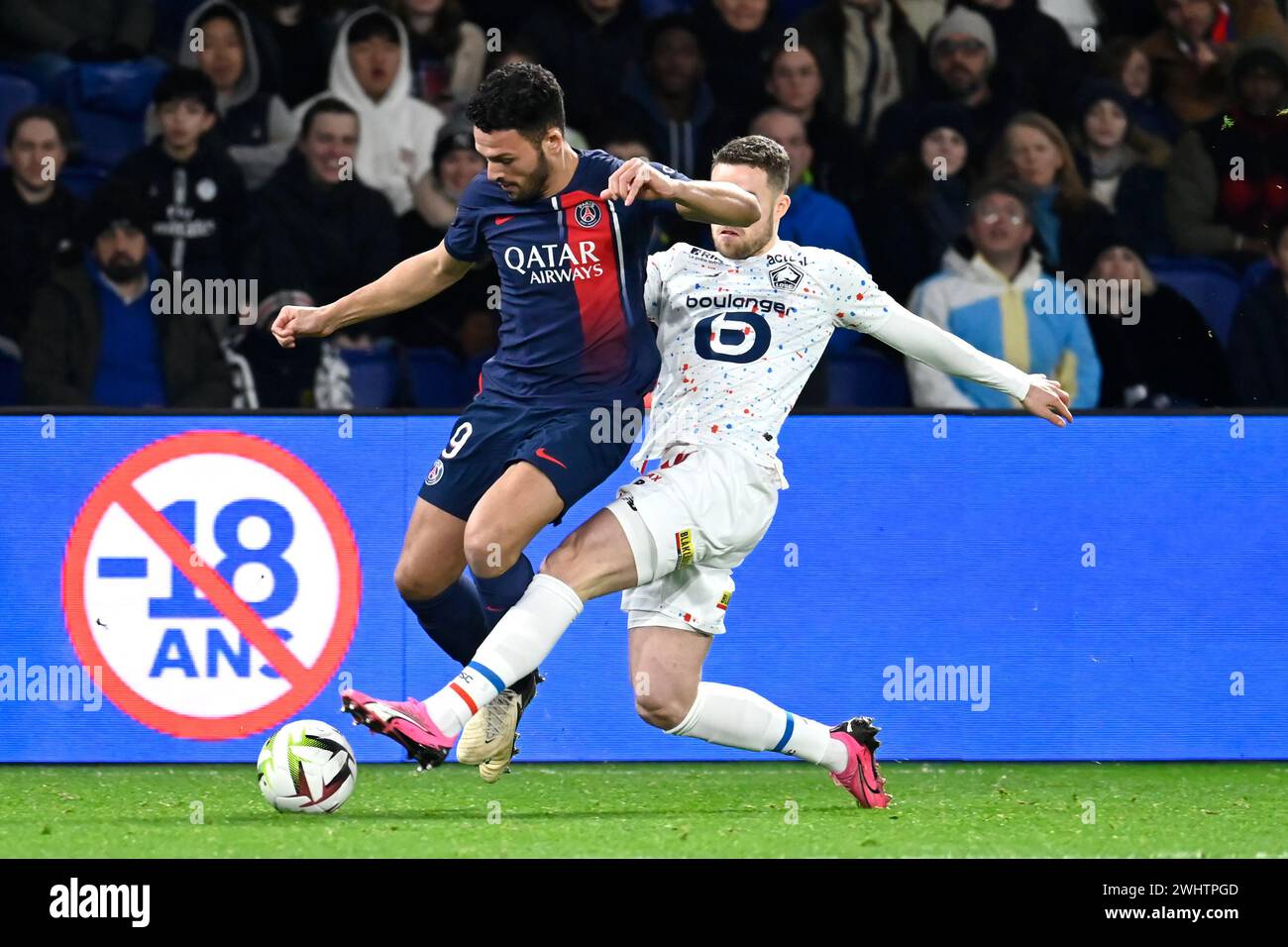 Julien Mattia / le Pictorium - PSG / LOSC - 21° giorno della Ligue 1 Uber Eat. - 11/02/2024 - Francia / Ile-de-France (regione) / Parigi - Goncalo Ramos durante la partita tra Paris Saint Germain (PSG) e LOSC (Lille), al Parc des Princes, il 10 febbraio 2024. Foto Stock