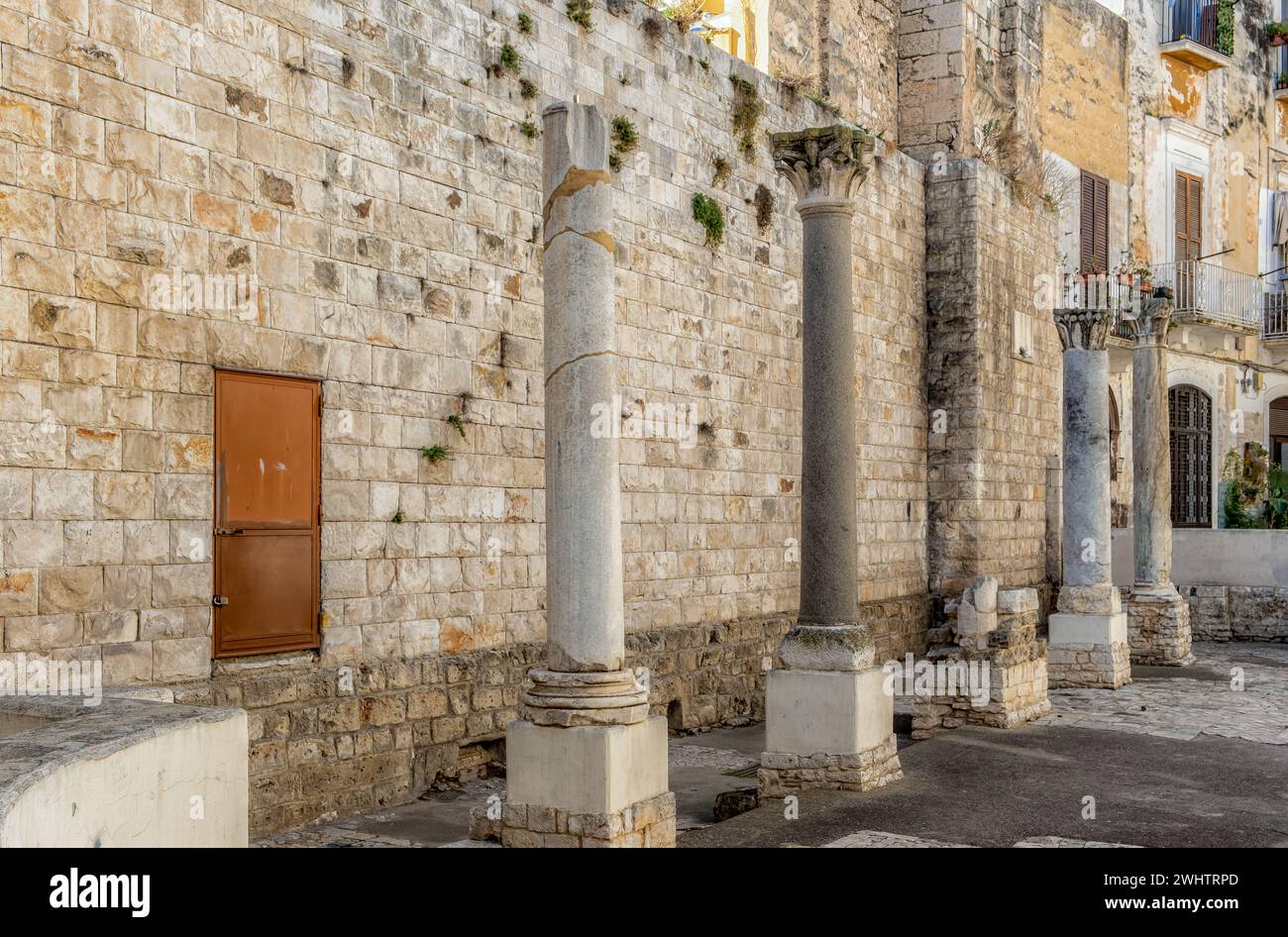 I resti della chiesa di nostra Signora del male Consiglio - X secolo (Santa Maria del Buonconsiglio), quartiere vecchio, Bari, Puglia (Puglia), Italia Foto Stock